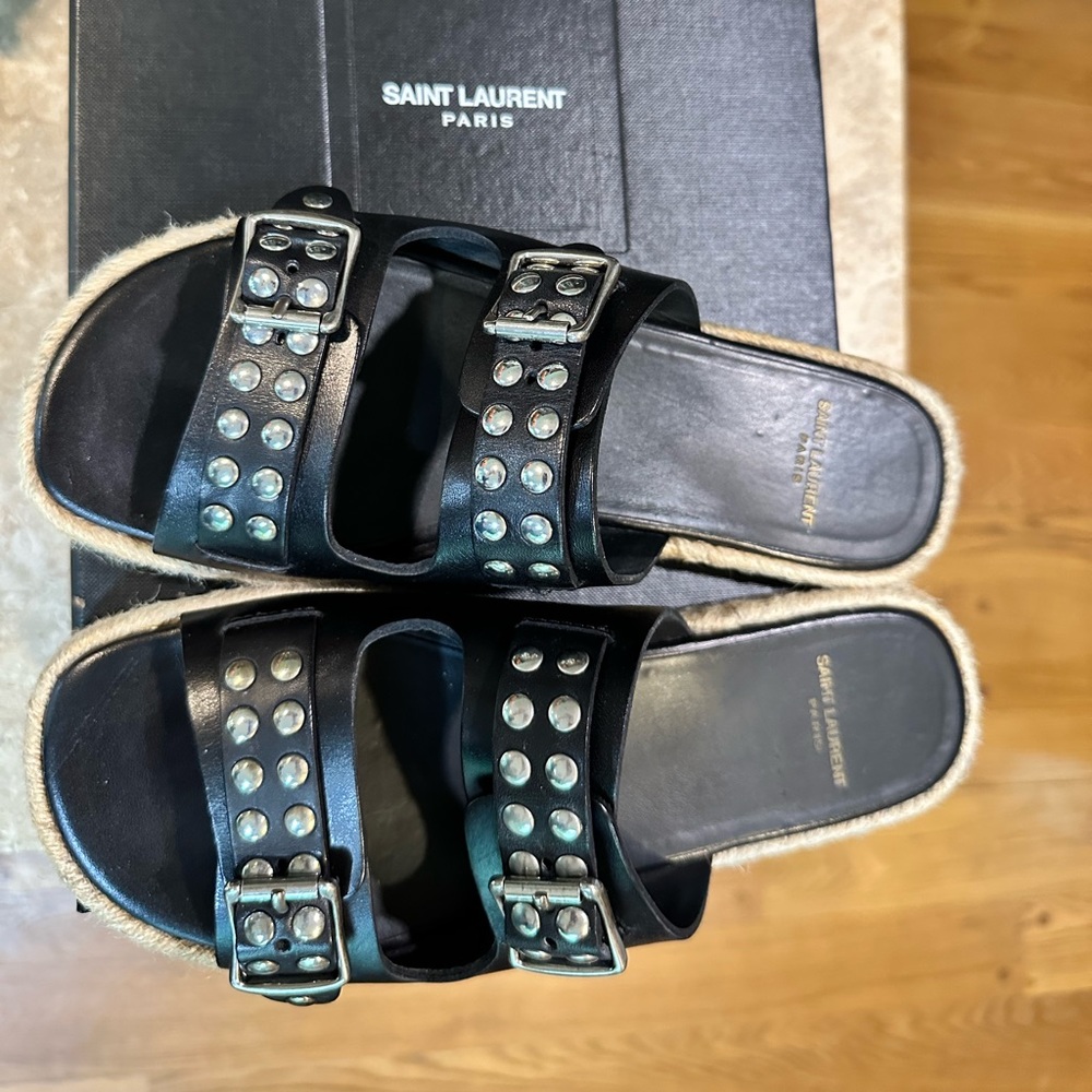 YSL ladies studded sandals. Size 38. Barely worn.